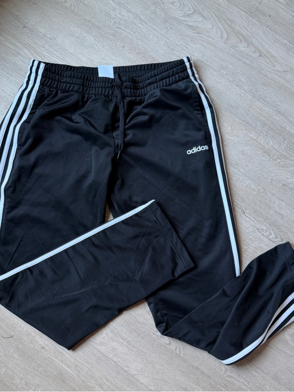 adidas Black Joggers with White Three-Stripes